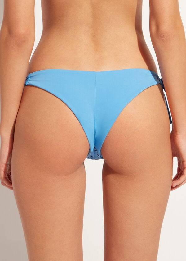 Calzedonia Side Tie Brazilian Corfù Bikiniunderdel Dam Blå | SE2632UT