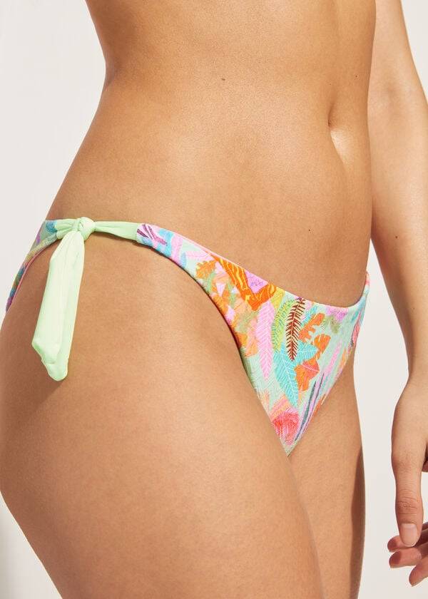 Calzedonia Side-Tie Brazilian Foliage Tahiti Bikiniunderdel Dam Gröna | SE2623HK