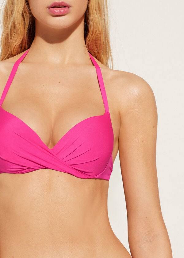 Calzedonia Soft Graduated Super Vadderad Push-up Indonesia Eco Bikinitoppar Dam Rosa | SE2228XF