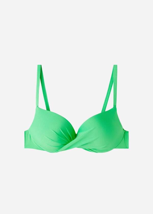 Calzedonia Soft Graduated Super Vadderad Push-up Indonesia Eco Bikinitoppar Dam Gröna | SE2229CE