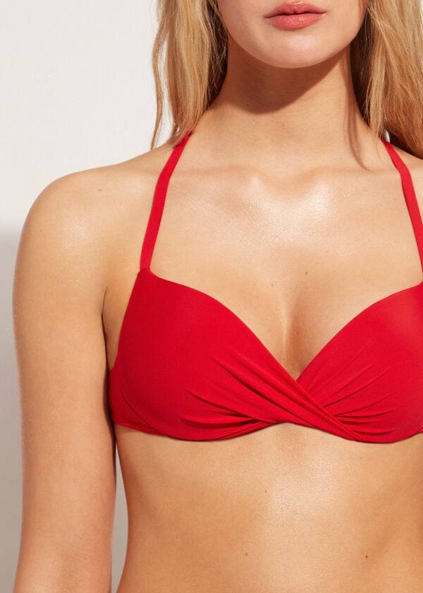 Calzedonia Soft Graduated Super Vadderad Push-up Indonesia Bikinitoppar Dam Röda | SE2230VD