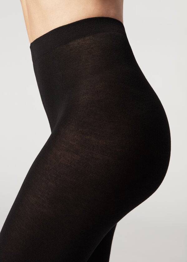 Calzedonia Soft Modal and Cashmere Blend Opaque Strumpbyxor Dam Svarta | SE3124SO