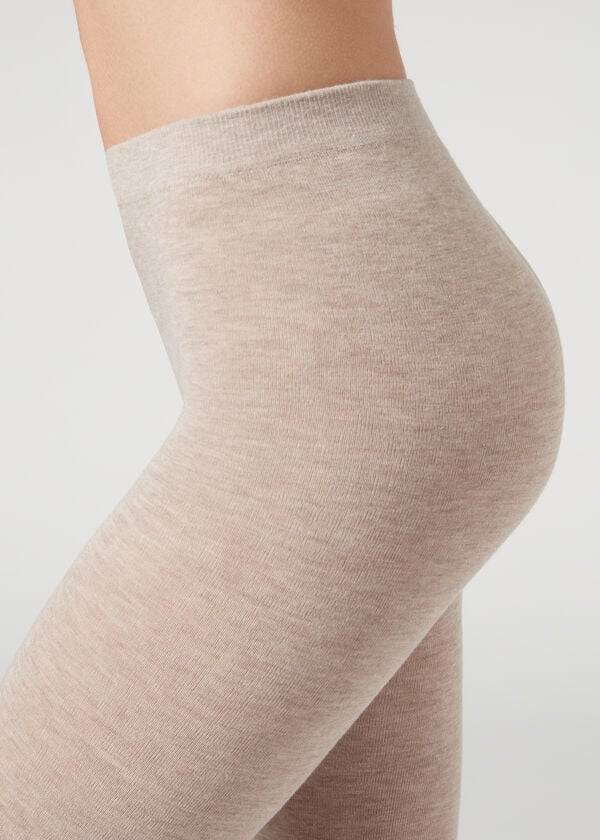 Calzedonia Soft Modal and Cashmere Blend Opaque Strumpbyxor Dam Beige | SE3130YU