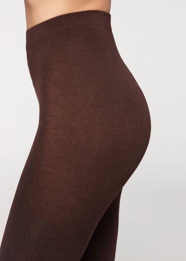 Calzedonia Soft Modal and Cashmere Blend Opaque Strumpbyxor Dam Kaffe | SE3133EX