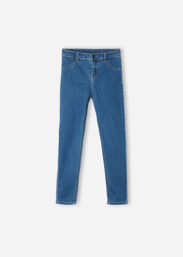 Calzedonia Soft Touch Denim Cropped Mager Leggings Barn Blå | SE1049SO