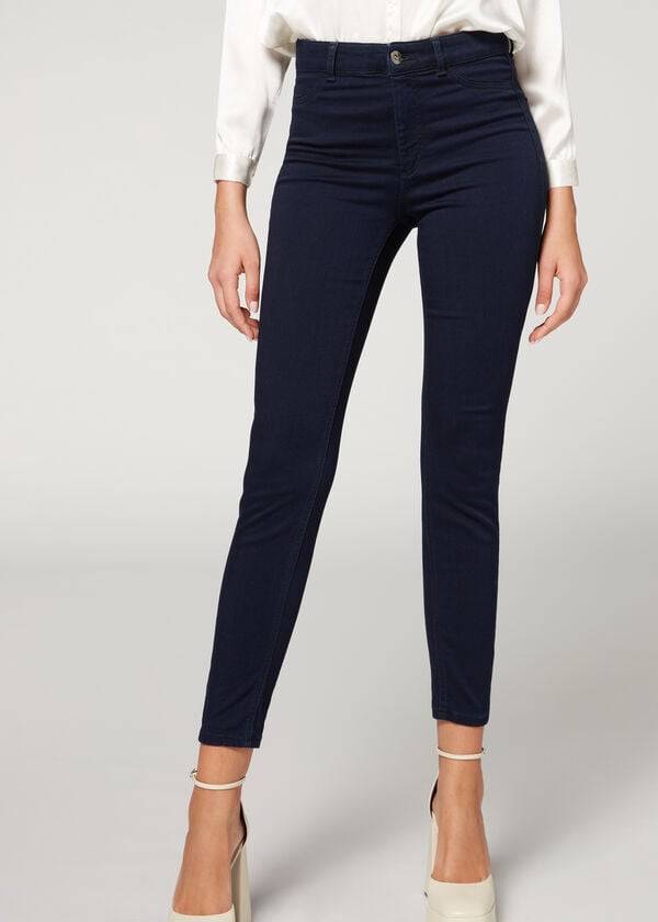 Calzedonia Soft Touch Thermal Mager Jeans Dam Marinblå | SE1580VD