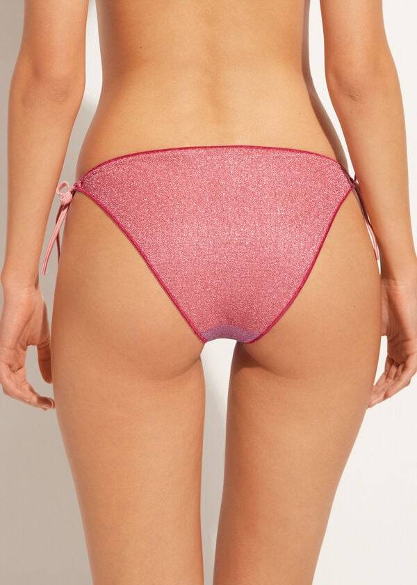 Calzedonia String Tie Lamé Lisbona Bikiniunderdel Dam Rosa | SE2570HK