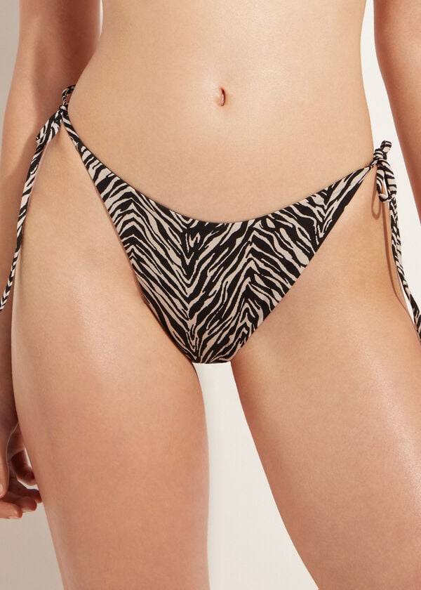 Calzedonia String Zebra Nairobi Bikiniunderdel Dam Svarta | SE2550PQ