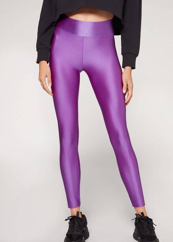 Calzedonia Super Shiny Leggings Dam Lila | SE1500XF