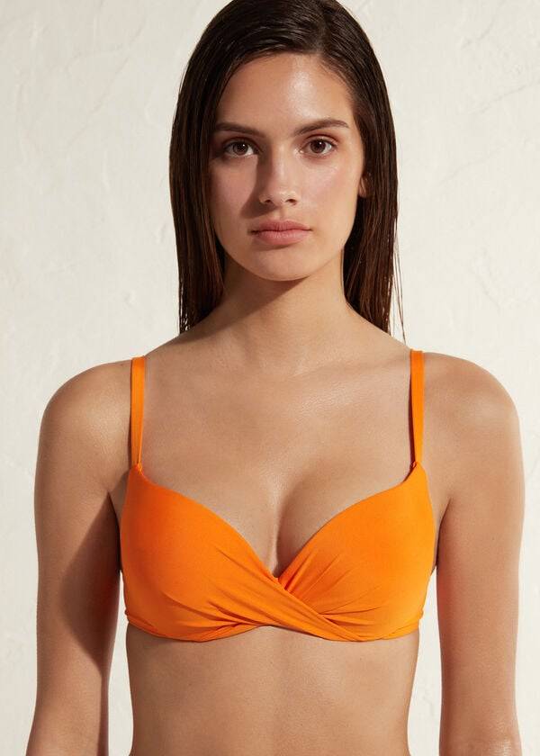 Calzedonia Super Vadderad Push Up Indonesia Eco Bikinitoppar Dam Orange | SE2216OR