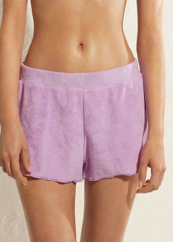 Calzedonia Terrycloth Shorts Cover Ups Dam Lila | SE2039FM