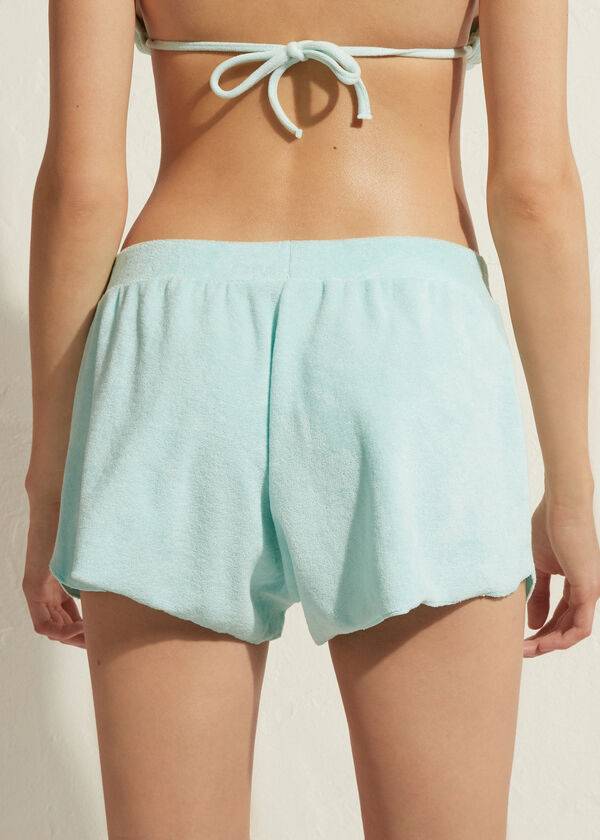 Calzedonia Terrycloth Shorts Cover Ups Dam Blå | SE2042JJ