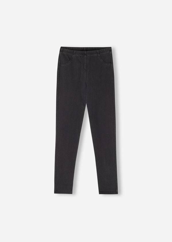 Calzedonia Thermal Denim Leggings Barn Grå | SE1043YU