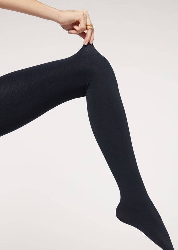 Calzedonia Thermal Super Opaque Strumpbyxor Dam Blå | SE3122FM