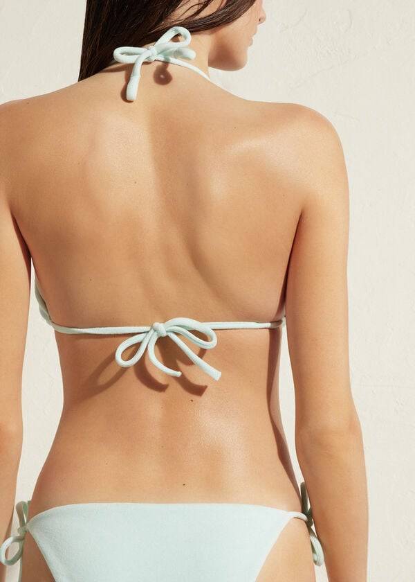 Calzedonia Triangle String Beverly Hills Eco Bikinitoppar Dam Blå | SE2164OR