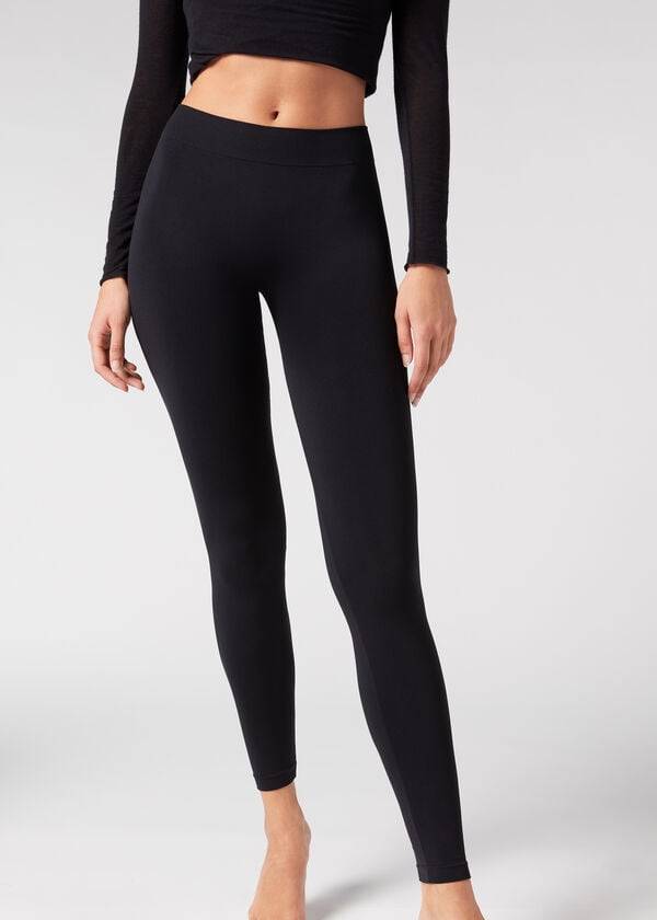 Calzedonia Ultra-Opaque Microfiber Leggings Dam Svarta | SE1482EX