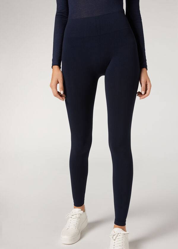 Calzedonia Ultra-Opaque Microfiber Leggings Dam Blå | SE1483RW