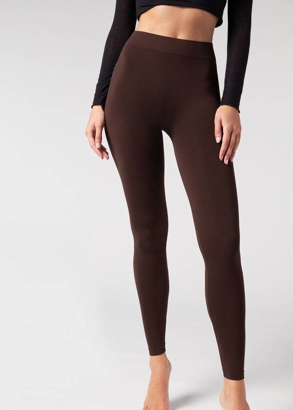 Calzedonia Ultra-Opaque Microfiber Leggings Dam Bruna | SE1484TV