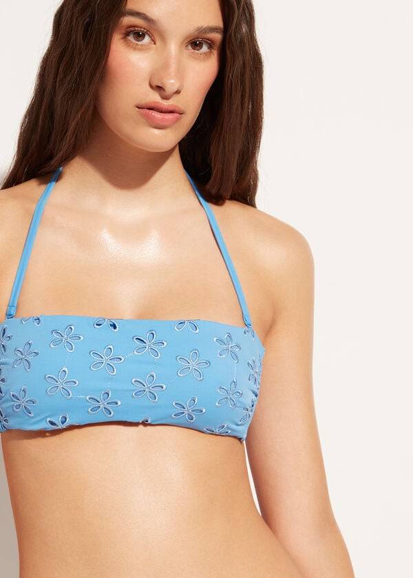 Calzedonia Vadderad Bandeau Corfù Bikinitoppar Dam Blå | SE2405NB