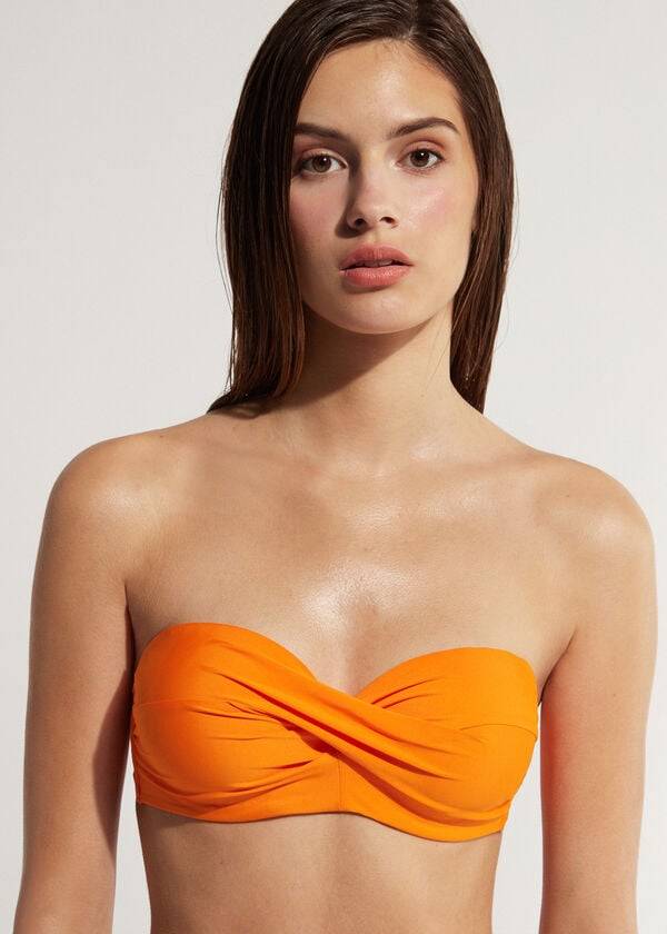 Calzedonia Vadderad Bandeau Indonesia Bikinitoppar Dam Orange | SE2403QZ