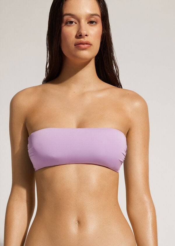 Calzedonia Vadderad Bandeau Indonesia Eco Strapless Bikinitoppar Dam Lila | SE2383XF