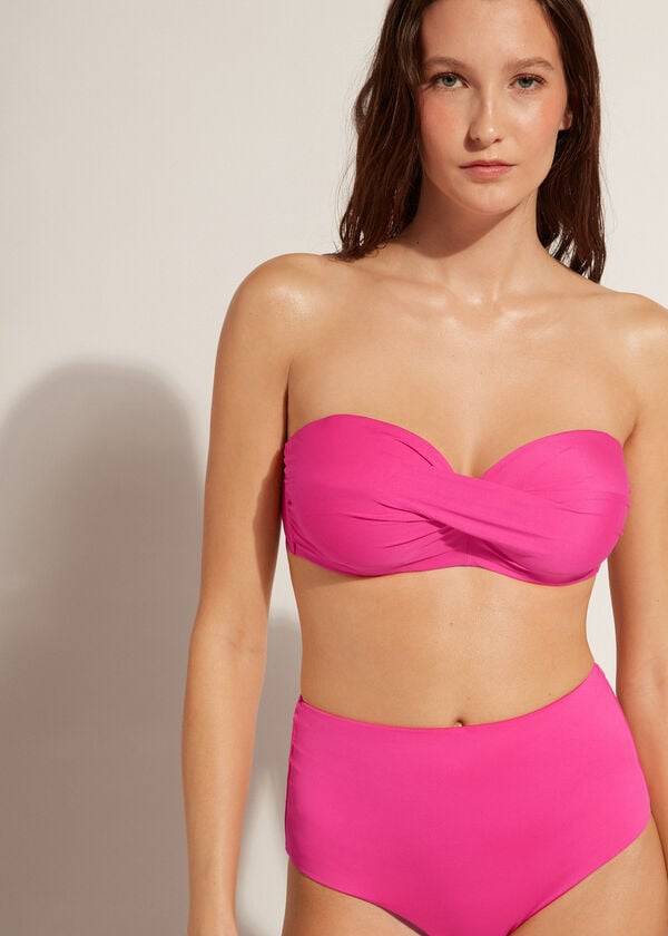 Calzedonia Vadderad Bandeau Indonesia Eco cobey Bikinitoppar Dam Rosa | SE2391DN