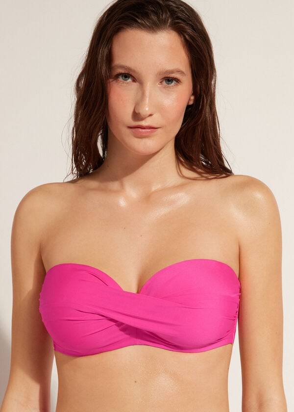 Calzedonia Vadderad Bandeau Indonesia Eco cobey Bikinitoppar Dam Rosa | SE2391DN