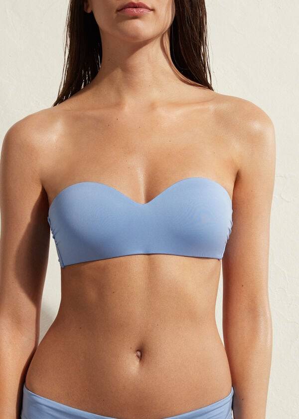 Calzedonia Vadderad Bandeau Indonesia Eco Bikinitoppar Dam Blå | SE2397UT