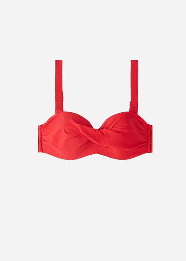 Calzedonia Vadderad Bandeau Indonesia Strapless Bikinitoppar Dam Röda | SE2379NB