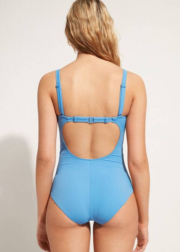 Calzedonia Vadderad One-Piece Roma Baddräkter Dam Blå | SE2005YU