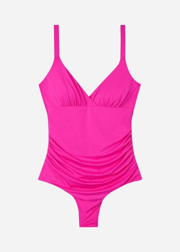 Calzedonia Vadderad One-Piece Shaping-Effect Indonesia Eco Baddräkter Dam Rosa | SE1997BC