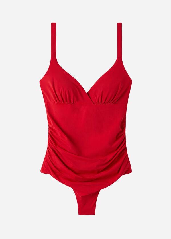 Calzedonia Vadderad One-Piece Shaping-Effect Indonesia Baddräkter Dam Röda | SE2000QZ