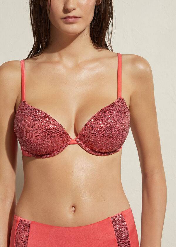 Calzedonia Vadderad Push-Up Cannes Bikinitoppar Dam Rosa | SE2353NB