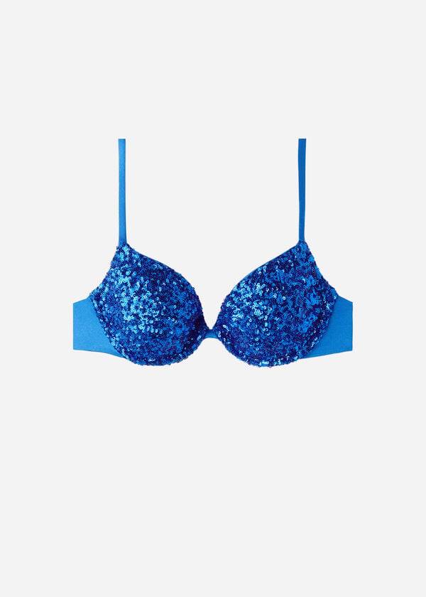 Calzedonia Vadderad Push-Up Cannes rosa Bikinitoppar Dam Blå | SE2346YU