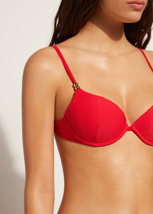 Calzedonia Vadderad Push-Up Casablanca Bikinitoppar Dam Röda | SE2344IS