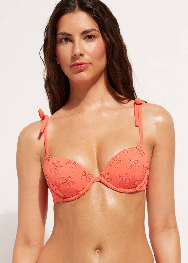 Calzedonia Vadderad Push-Up Corfù Bikinitoppar Dam Korall Orange | SE2341AP