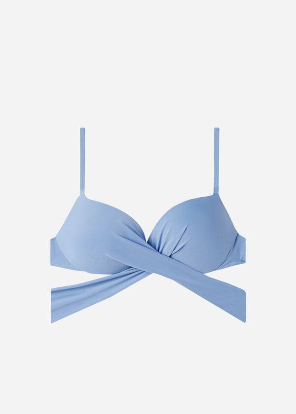 Calzedonia Vadderad Push Up Indonesia Eco Sexy Bikinitoppar Dam Blå | SE2364FM