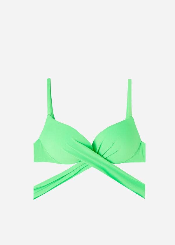 Calzedonia Vadderad Push Up Indonesia Eco rosa Bikinitoppar Dam Ljusgröna | SE2365DN