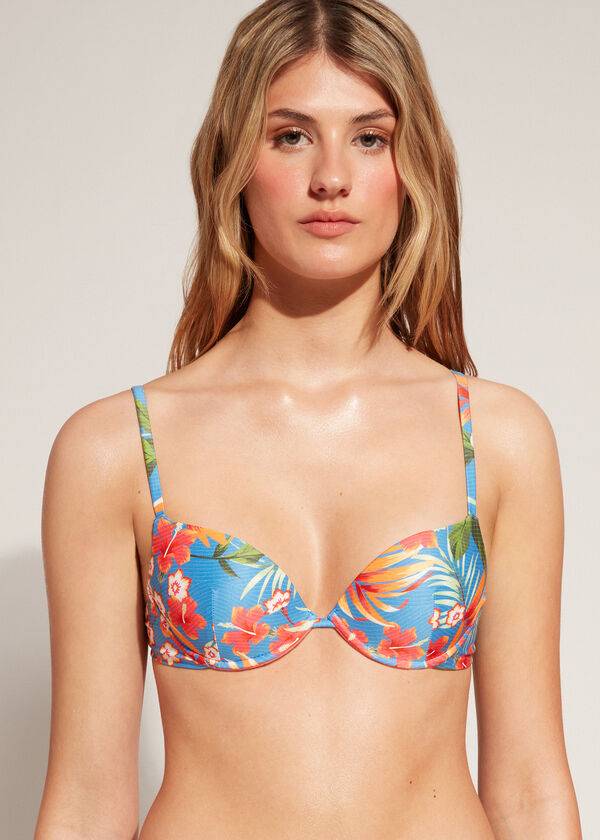 Calzedonia Vadderad Push-Up Maui Bikinitoppar Dam Gröna | SE2326MA