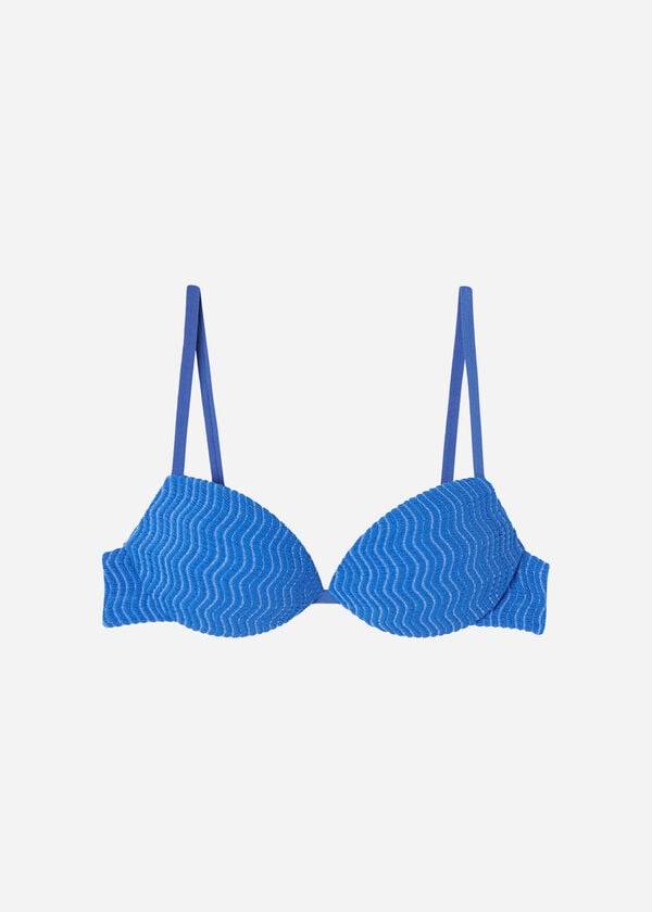 Calzedonia Vadderad Push-Up Mykonos Bikinitoppar Dam Blå | SE2322RW