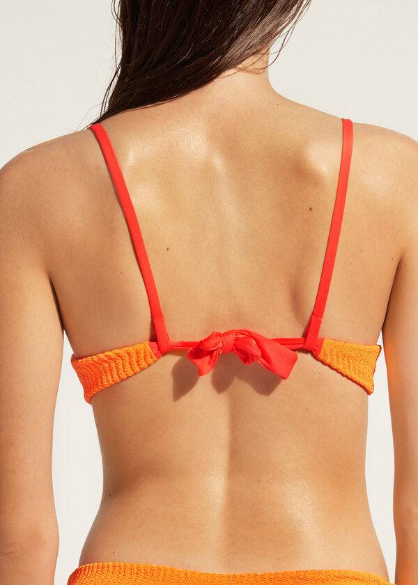 Calzedonia Vadderad Push-Up Mykonos Bikinitoppar Dam Orange | SE2323EX