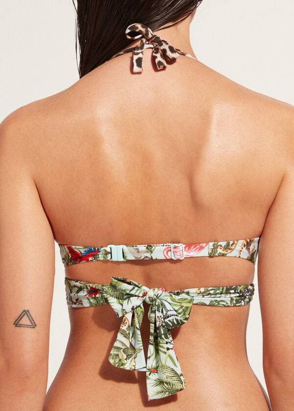 Calzedonia Vadderad Push-Up Nairobi Eco Bikinitoppar Dam Gröna | SE2320YU