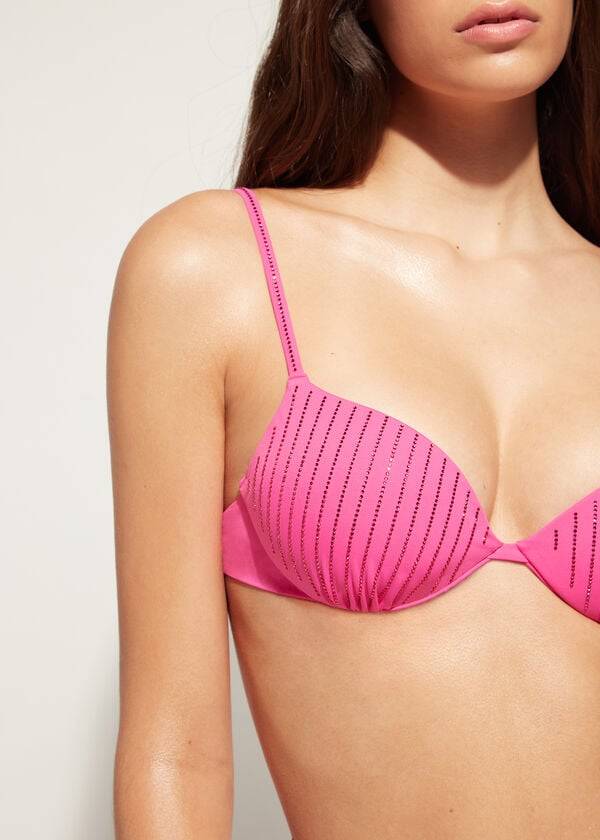 Calzedonia Vadderad Push Up Shanghai Bikinitoppar Dam Rosa | SE2358ZG