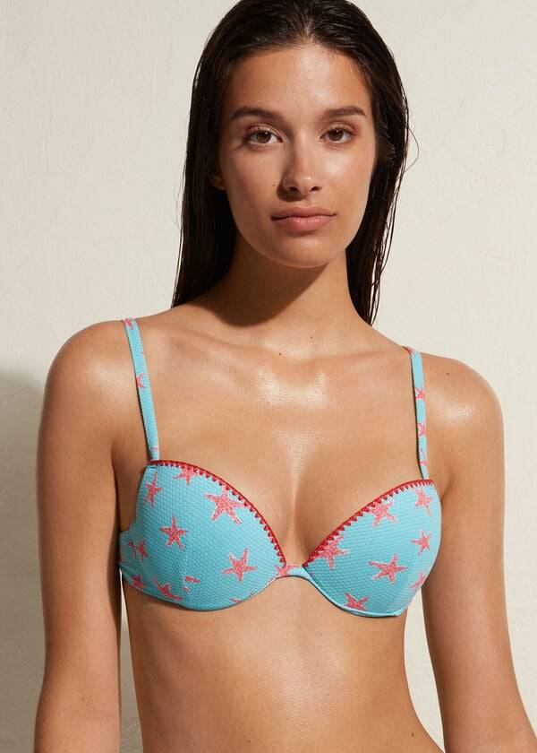 Calzedonia Vadderad Push-up Buenos Aires Bikinitoppar Dam Marinblå | SE2354BC