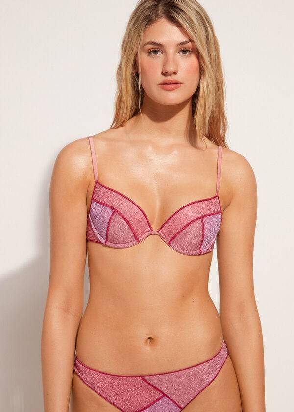 Calzedonia Vadderad Push-up Lisbona Bikinitoppar Dam Rosa | SE2331XF