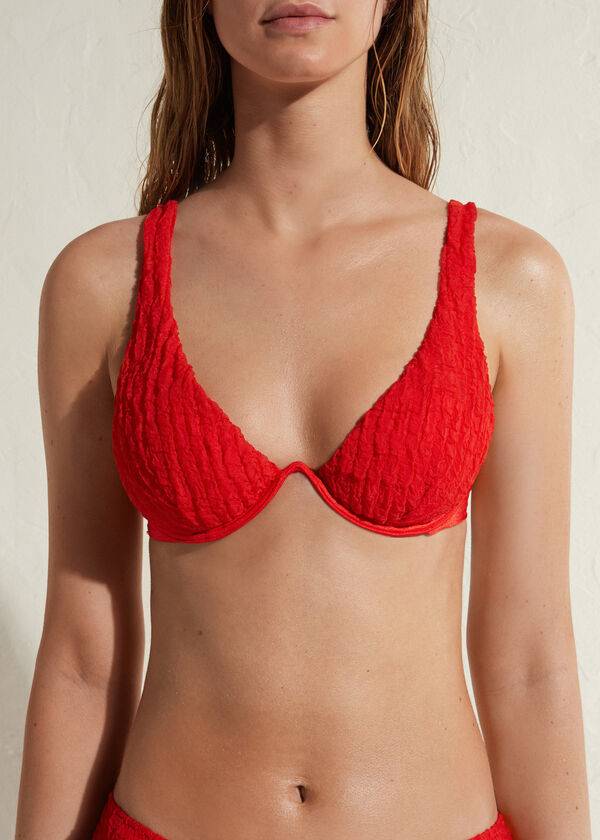 Calzedonia Vadderad Push-up Marrakech Bikinitoppar Dam Röda | SE2328BC