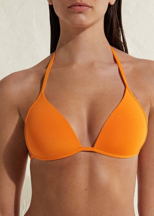 Calzedonia Vadderad Triangle Indonesia Eco rise Bikinitoppar Dam Orange | SE2274GL